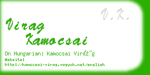 virag kamocsai business card